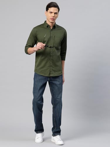 Image of Majestic Man Men's Cotton Slim Fit Solid Casual Shirt