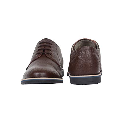 Image of SeeandWear Formal Shoes for Mens. Brown Pure Leather Branded Pointed with lace up Shoe.