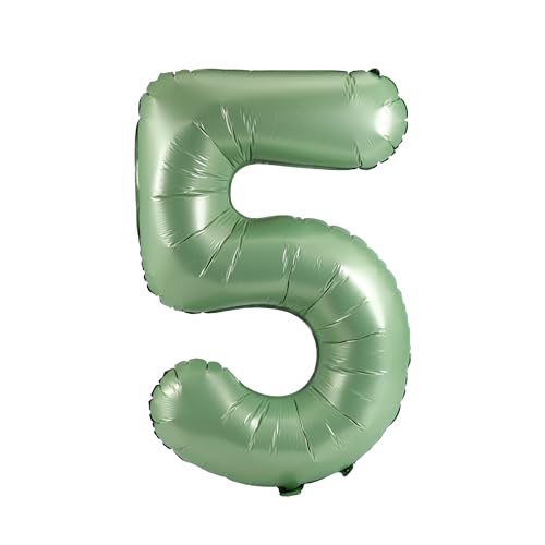 Image of YPSelected 32 Inch Large Foil Helium Number Balloon Birthday Wedding Party 0-9 (Olive Green, 5)