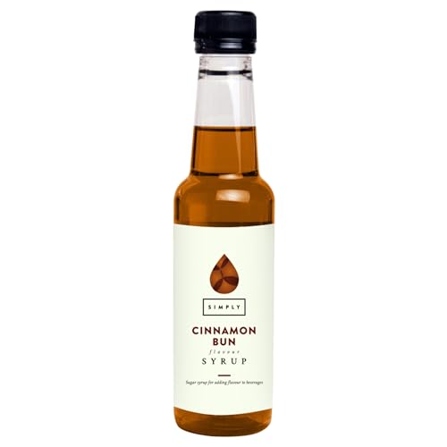Simply Cinnamon Bun Syrup Vegan Nut Free & Halal Certified Flavoured Syrup for Coffee Cocktails & Baking (250ml)