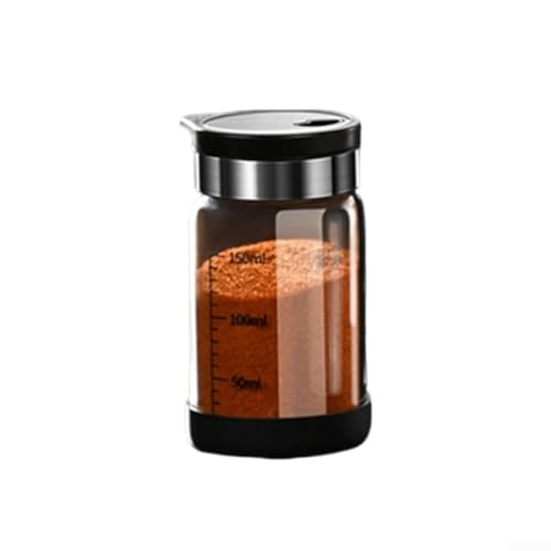 Elegantes recipientes de vidrio para condimentos para una gestión sin esfuerzo de la cocina para especias (cubierta negra, 100 ml)