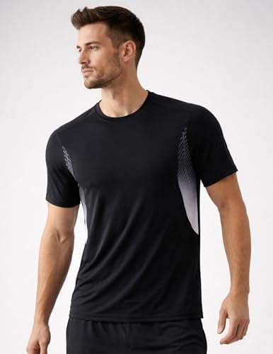 Image of 5 Pack Men's Active Quick Dry Crew Neck T Shirts | Athletic Running Gym Workout Short Sleeve Tee Tops Bulk