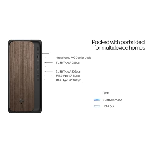 Image of HP OmniDesk AI PC Desktop (Intel Ultra 7-265, 16GB DDR5, 4TB PCIe SSD, Intel Graphics, 280W PSU, WiFi 6, Bluetooth 5.4, RJ-45, 1 Display Port, HDMI, Win 11 Pro) w /USB-C Dock