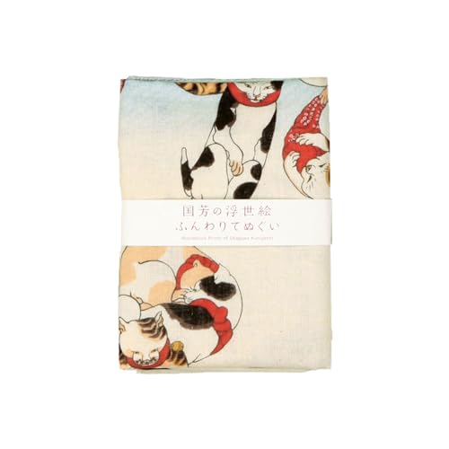 山本仁商店(公式)二重ガーゼ手拭い - 浮世絵の手拭い 蛸とふぐ(国芳)