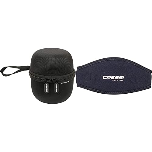 Cressi Watch/Computers Protective Case Bolsa de Ordenador, Negro, Uni + Mask Strap Funda de Correa de Surf, tamaño único, Color Negro