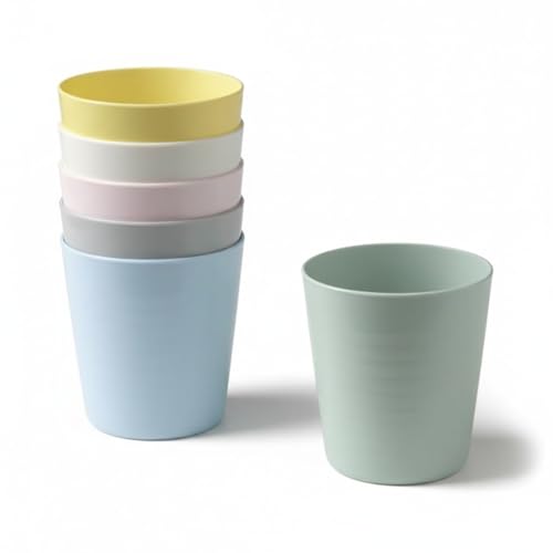 6pc Plastic KALAS Mug Multicolour Pastel 8 cm Diameter 17 cm Height