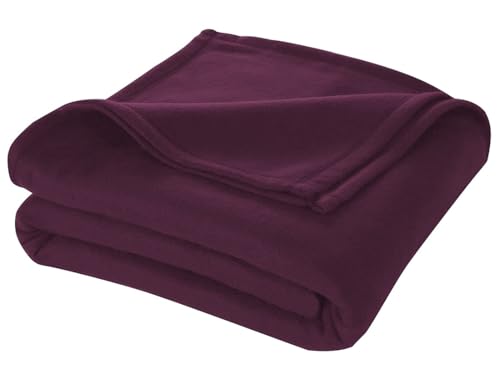 Image of Cloth Fusion Polar Fleece AC Blanket for Winter Single Bed,Soft Woolen Blanket for Travel & Sleeping (60x90 Inches, Wine)