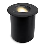 SSC-LUXon JUAVI LED Bodenstrahler schwenkbar rund für Außen IP67 - mit LED GU10 2W warmweiß 230V - Boden Einbauleuchte befahrbar