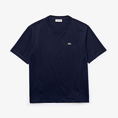 Camiseta em Algodão Premium com decote careca Lacoste Feminino Marinho M