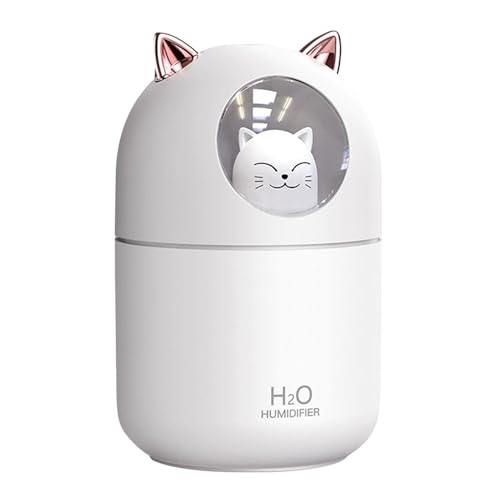 Feline Mini Humidifier - 300ML Cat Design Car Aroma Diffuser, Rechargeable Ultrasonic Air Moisturizer With Ambient Night Illumination | Personal Hydrating Mist Device Skin Nourishment Travel Desktop H - Image 7