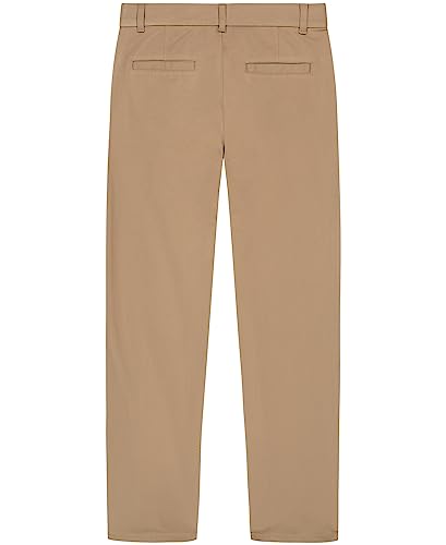 Image of Nautica Boys School Uniform Twill Khaki Pants, Flat Front & Elasticized Waistband, Zipper Closure With Faux Button