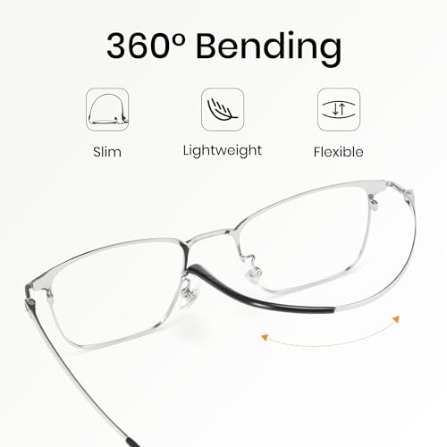 Image of Cyxus Men Blue Light Blocking Glasses Half Rimless Computer Gaming Glasses