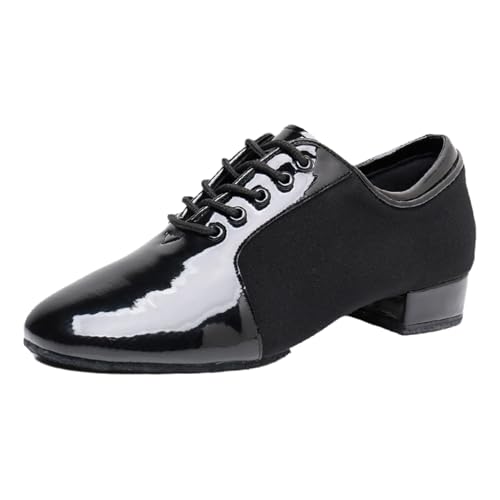 Leichtrit Zapatos Baile Latino Modernos para Hombre,Zapatos Baile TacóN Bajo para Hombre,Zapatos Baile SalóN para Hombre,Blando,CóModo,Ideal para Entrenamiento Y Presentaciones