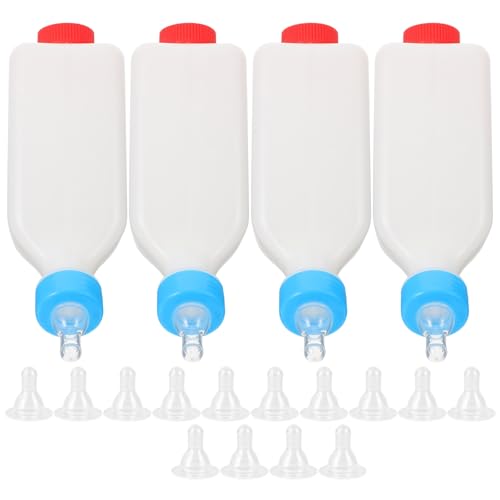 Biberon chèvre 800ml avec 14 tétines graduées et 4 mangeoires pour l'allaitement du bétail