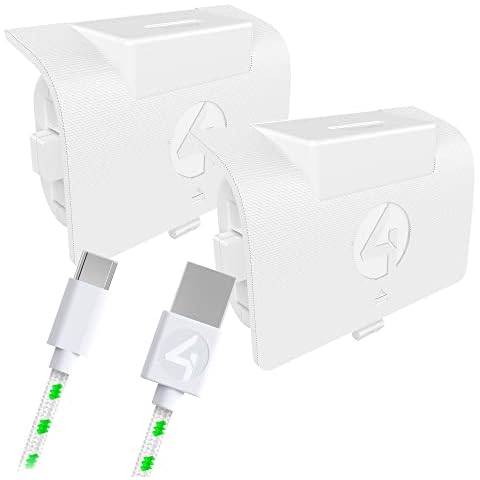4Gamers SX-C8 X Twin Play & Charge Battery Pack Compatible with XBOX Series S and XBOX Series X consoles - White Cover