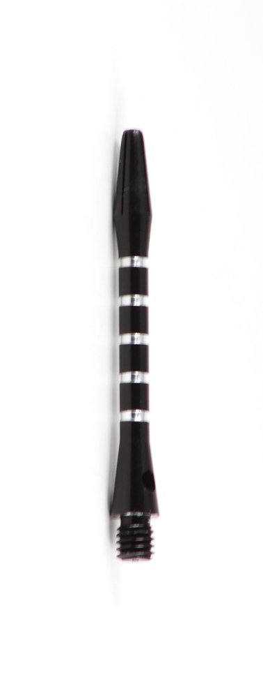 US Darts - Black Striped Jailbird Aluminum Dart Shafts - 3 Sets (9 shafts), 2BA Medium (2 inch), + O'rings - 5 Rings
