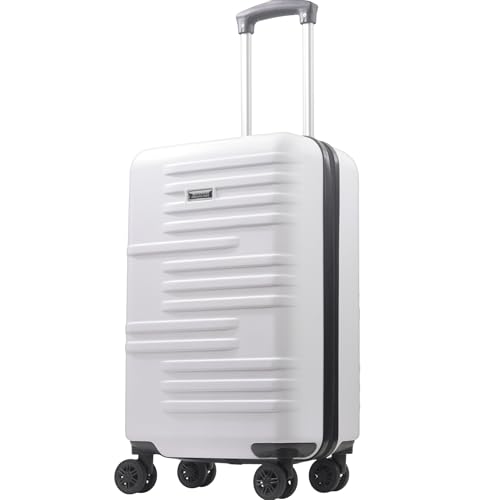 American Dreamliner 22.5 Inch Carry On Luggage, Hardshell Rolling Suitcase with Spinner Wheels, White
