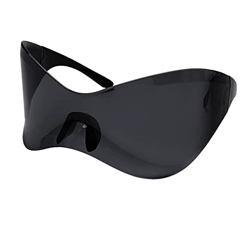 SunnyPro Futuristic Oversized Sunglasses for Women Men Fashion Wrap Around Shield3