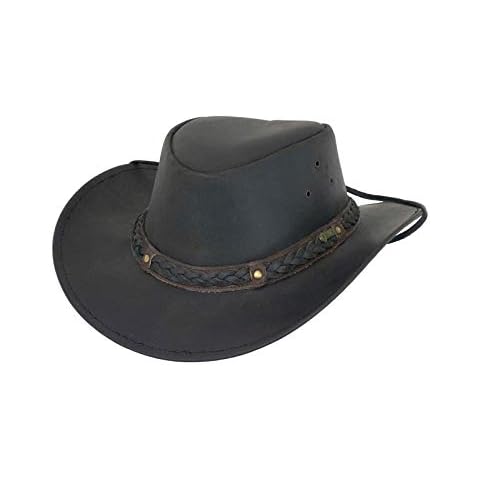 Outback Trading Co Men's Co. Wagga Upf50 Sun Protection Leather Hat - Black Cover