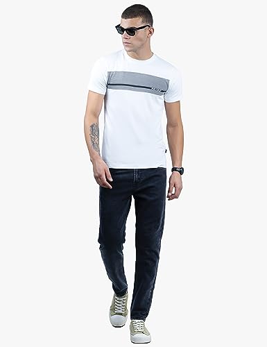 Image of Revolt Streetwear SINDICATE Men Revolt Men's Casual Round Neck 100% Cotton T-Shirt - with Graphic Print, Logo Branding (Coconut Milk, M)
