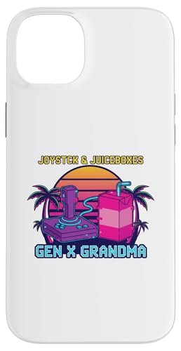 Joystick & Juiceboxes Gen X Grandma Retro 80s 90s Gamer �X�}�z�P�[�X iPhone 14 Plus �p
