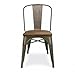 BTEXPERT® Industrial Metal Antique Rustic Distressed Dining Side Chair (Set of 4)