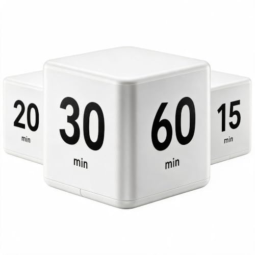 JOYIT Cube Timer, 15 20 30 60 Minute Visual Timer for Games, Classroom