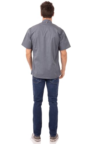 Chef Works Men's Springfield Chef Coat, Ink Blue, Small - Thumbnail 2