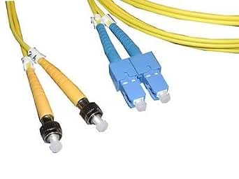 ST to SC Duplex 9/125 OS2 OS 2 Singlemode Yellow Fibre 2m 2 metres ...