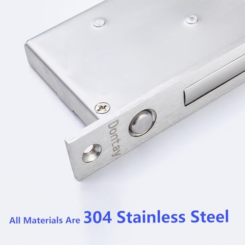 Dontay Pocket Door Edge Pull, Push Automatic Bounce Switch, Hidden Handle, Sliding Door Hardware, Flush Ring Pull, Easier to Grasp and Use (1, Brushed Stainless Steel)