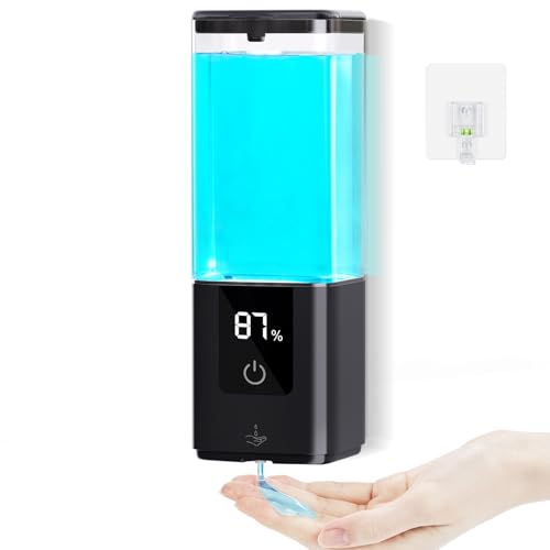 LAOPAO ソープディスペンサー 自動 液体 壁掛け シャンプーディスペンサー 5段階調整 デジタルディスプレー 充電式 IPX7防水 センサー式 シャンプーボトル 浮かせる 詰め替えボトル オートディスペンサー ハンドソープディスペンサー ボディーソープ 食器洗剤 540ml大容量 ブラック [並行輸入品]