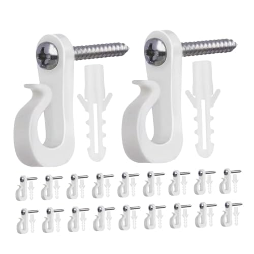 Alipis 20 Pack Abs Plastic Hooks Christmas Party Lights Hooks for Outdoor String Lights Hanger Garden Plant Flower Pot Brackets