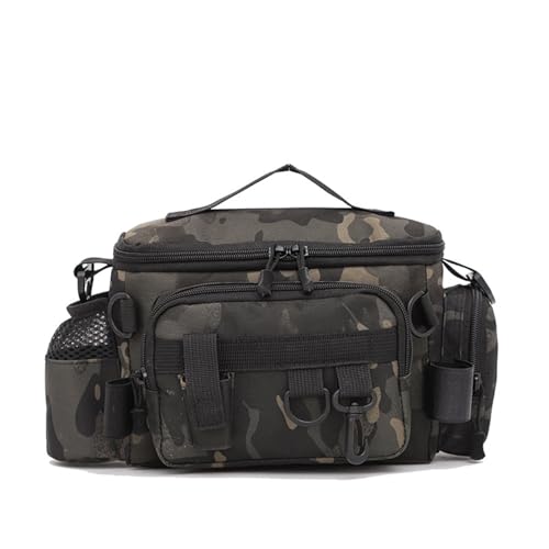 Swtgaah Bolsa multifuncional para cebo de pesca, bolsa de hombro individual, bolsa para caña de pescar, bolsa de camuflaje, camuflaje, moderno