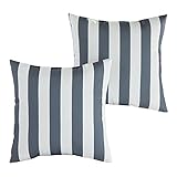 Greendale Home Fashions Juego de 2 almohadas cuadradas para exteriores de 17 pulgadas, color gris