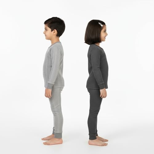 Image of Fort Worth Thermal Set for Winter - Warm Soft Cotton Innerwear Base Layer Upper & Lower | Full Sleeve Thermals for Kids,Toddlers,Boys & Girls | Cold Weather Body Warmer Long Johns Set