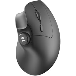 seenda Ergonomic Mouse Wireless, MOU-302 Bluetooth Vertical Mouse Rechargeable, Volume Knob, Silent Mice & 1000/1600/2400 DPI, 3 Multi-Device Connection for Windows/PC/Laptop/Mac/MacBook, Black