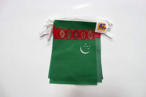 Guirlande drapeau Turkménistan indéchirable 100% polyester pour extérieur - 3