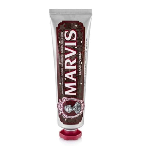 Marvis Pasta de dientes Selva Negra de chocolate y cereza, 75 ml, dentífrico para higiene dental, elimina la placa y cuida las encías, frescor duradero