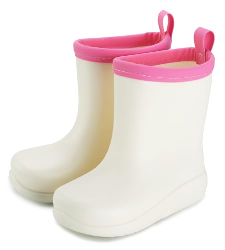 Happy Cherry Toddler Rain Boots Kids Outdoors Waterproof Rubber Boots for Girls Boys Rubber Sole High Snow Boots