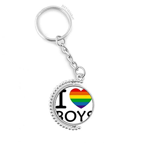 Porte-clés rotatif LGBT transgenre double face 3 cm x 9 cm en métal robuste
