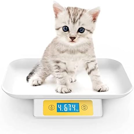 Digital Pet Scale for Small Animal, Accuracy 1g, Measuring Range 3g-15000g,Unit g/lb/oz/tl/ml, Suitable for Kitten Puppy Rabbit Tortoise Snake Etc