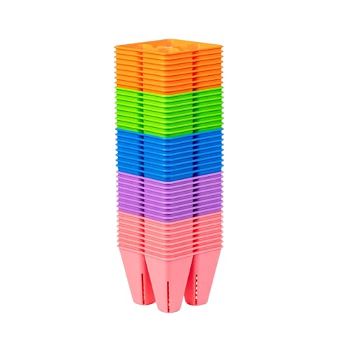 Bootstrap Farmer 4-Cell Multi-Color Large Seed Starting Tray Inserts for Germination, Propagation, and Plant Starts 40-Pack