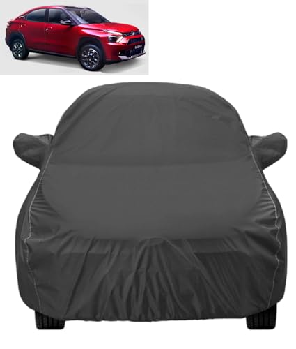 Image of Auto Hub Car Cover Compatible with Citroen Basalt with Mirror Pocket, Dustproof, Heat Resistant, Triple Stitched, Basalt Car Cover- Grey
