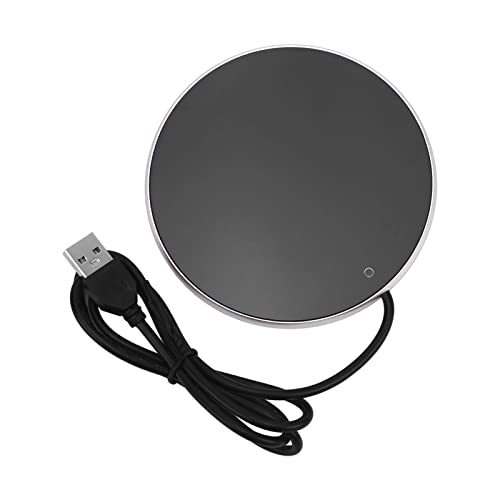 FOLOSAFENAR Plaque Chauffe Bougie , Chauffe café 5 V 2 A arrêt Automatique Chauffe Bougie USB pour Bureau à Domicile(Argent)