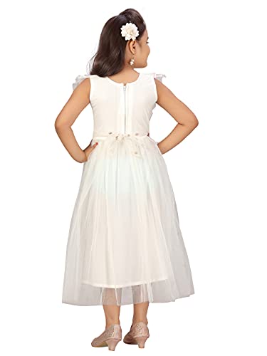 Image of muhuratam Girls White Colour Gown (G-21308-WHITE-30)