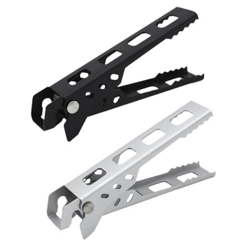 YIJU Set of 2 Pot Grippers for Outdoor Cooking and Baking, Black Argent