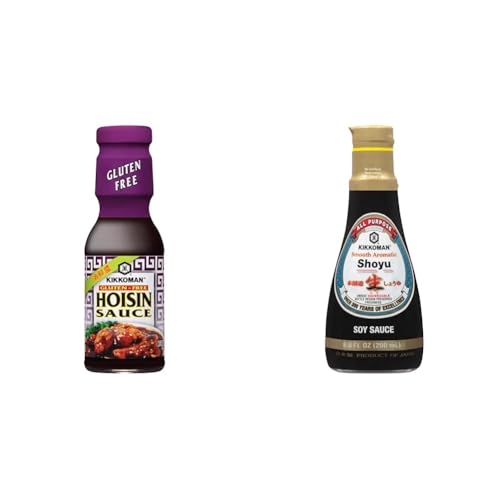 Kikkoman Asian Sauce Bundle - Gluten Free Hoisin Sauce (13.2 oz) and Smooth Aromatic Soy Sauce (6.8 fl oz)