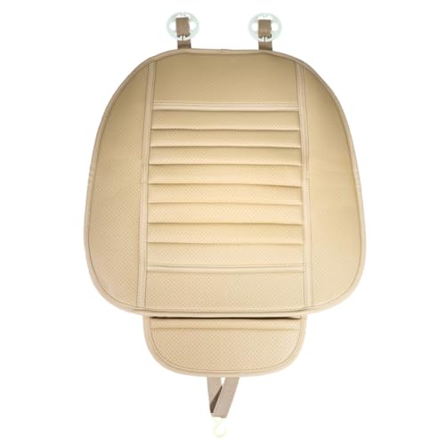 Funda para asiento de coche transpirable de PU beige que no se desliza al conducir