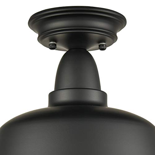 Farmhouse Matte Black Ceiling Light Fixture Rustic Barn Intusrial Semi Flush Mount Ceiling Lights For Kitchen Dining Room Hallway Porch Foyer Entryway Laundry Corridor #TOP4