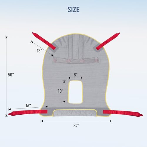 Image of Careboda Patient Lift Sling with Opening-Transfer Sling for Commode, Professional Nursing Lift Sling for Home Use,Transfer Lift Sling for Elderly,Disabled,Bedridden, Breathable & Sturdy Fabric, 510lb